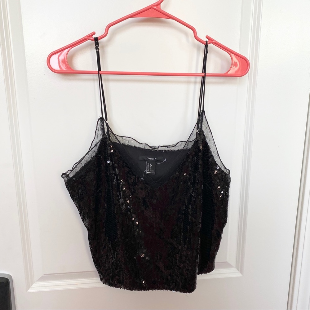FOREVER 21 Sequin Crop Top